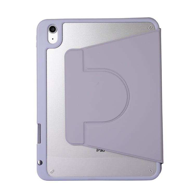 For iPad Pro 13 2024 2 in 1 Acrylic Split Rotating Leather Tablet Case(Lavender)