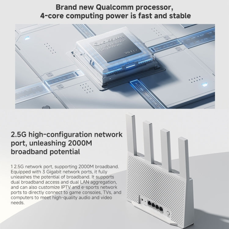 Xiaomi Router BE3600 WiFi7 2.5G Port Dual Band, US Plug(White)