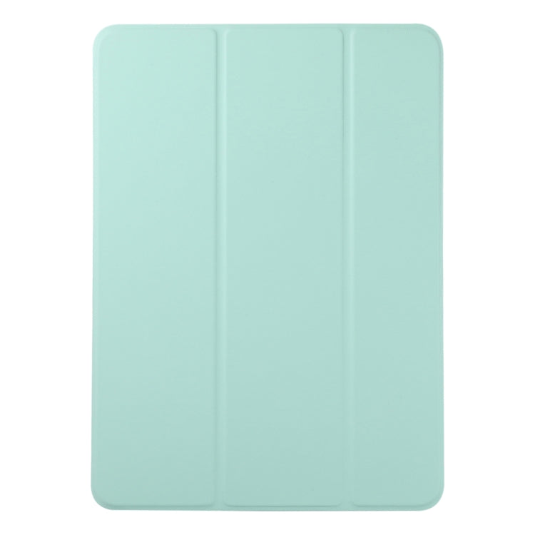 For iPad Pro 13 2024 Double-sided Clip Non-buckle Magnetic PU Smart Tablet Case(Light Green)