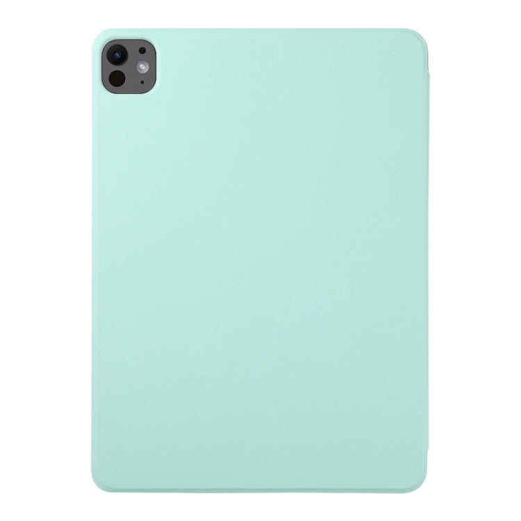 For iPad Pro 13 2024 Double-sided Clip Non-buckle Magnetic PU Smart Tablet Case(Light Green)