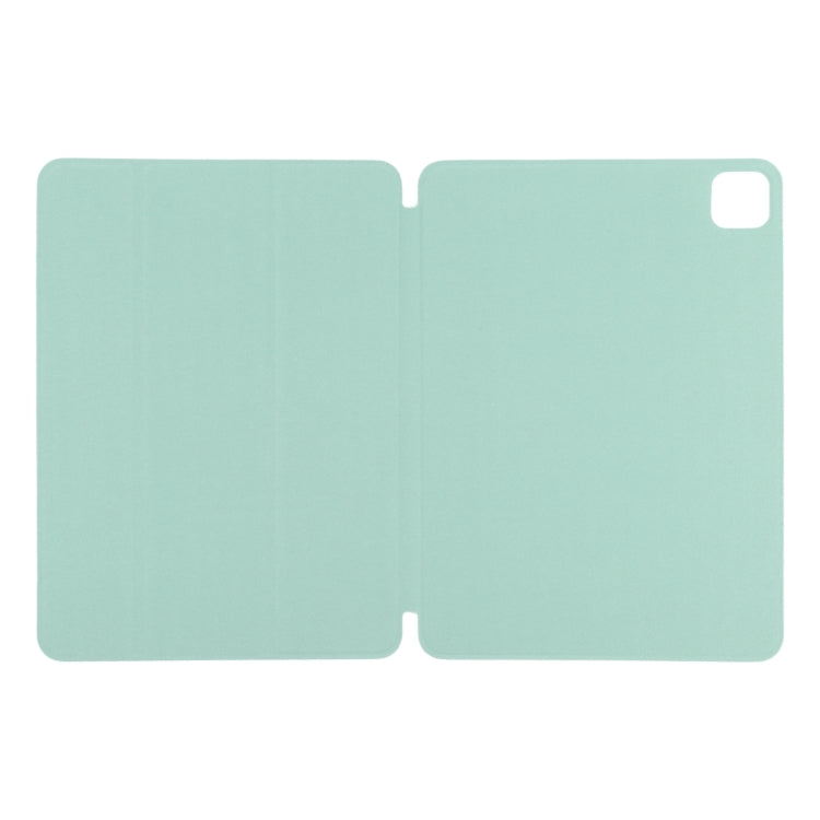 For iPad Pro 13 2024 Double-sided Clip Non-buckle Magnetic PU Smart Tablet Case(Light Green)