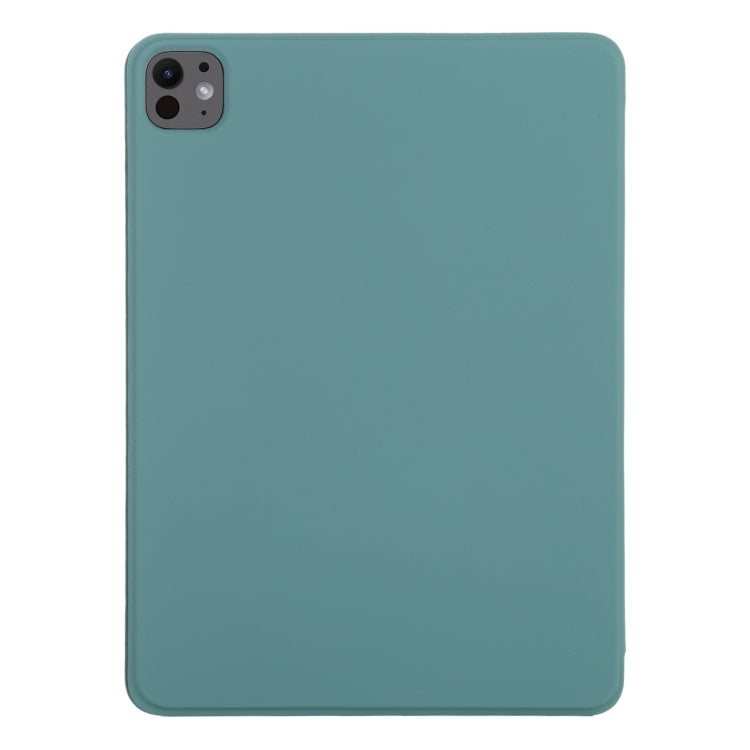 For iPad Pro 13 2024 Double-sided Clip Non-buckle Magnetic PU Smart Tablet Case(Green)