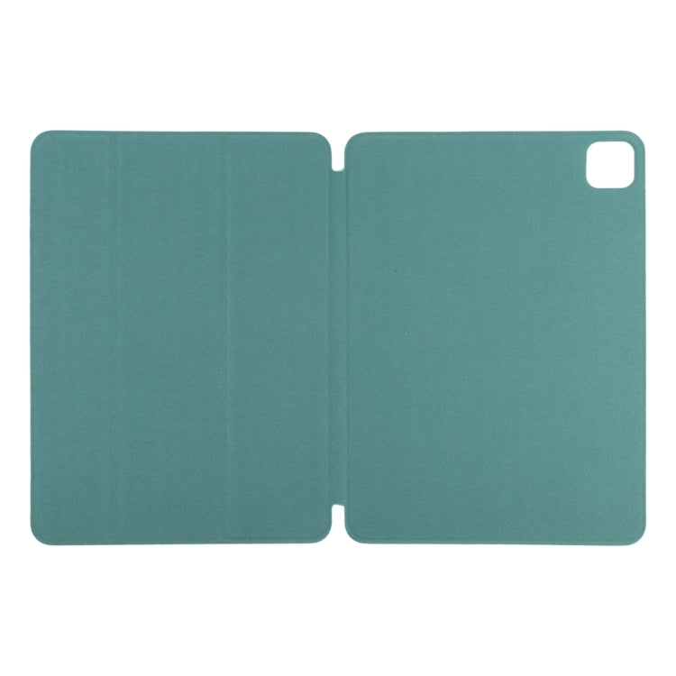 For iPad Pro 13 2024 Double-sided Clip Non-buckle Magnetic PU Smart Tablet Case(Green)