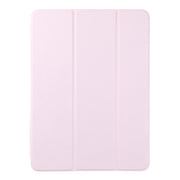 For iPad Pro 13 2024 Double-sided Clip Non-buckle Magnetic PU Smart Tablet Case(Pink)
