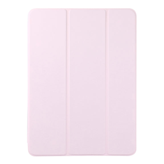 For iPad Pro 13 2024 Double-sided Clip Non-buckle Magnetic PU Smart Tablet Case(Pink)