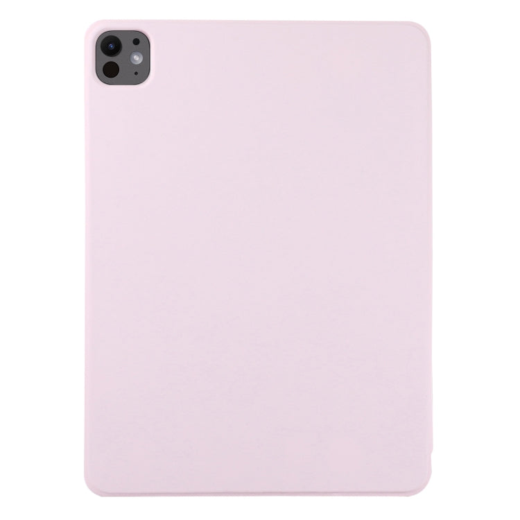 For iPad Pro 13 2024 Double-sided Clip Non-buckle Magnetic PU Smart Tablet Case(Pink)