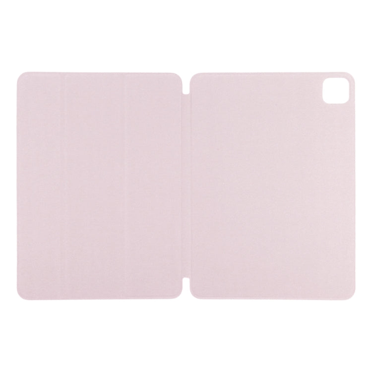 For iPad Pro 13 2024 Double-sided Clip Non-buckle Magnetic PU Smart Tablet Case(Pink)
