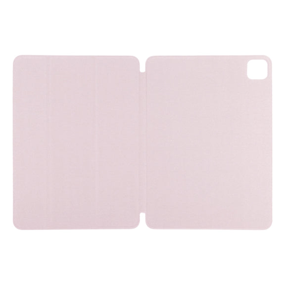 For iPad Pro 13 2024 Double-sided Clip Non-buckle Magnetic PU Smart Tablet Case(Pink)