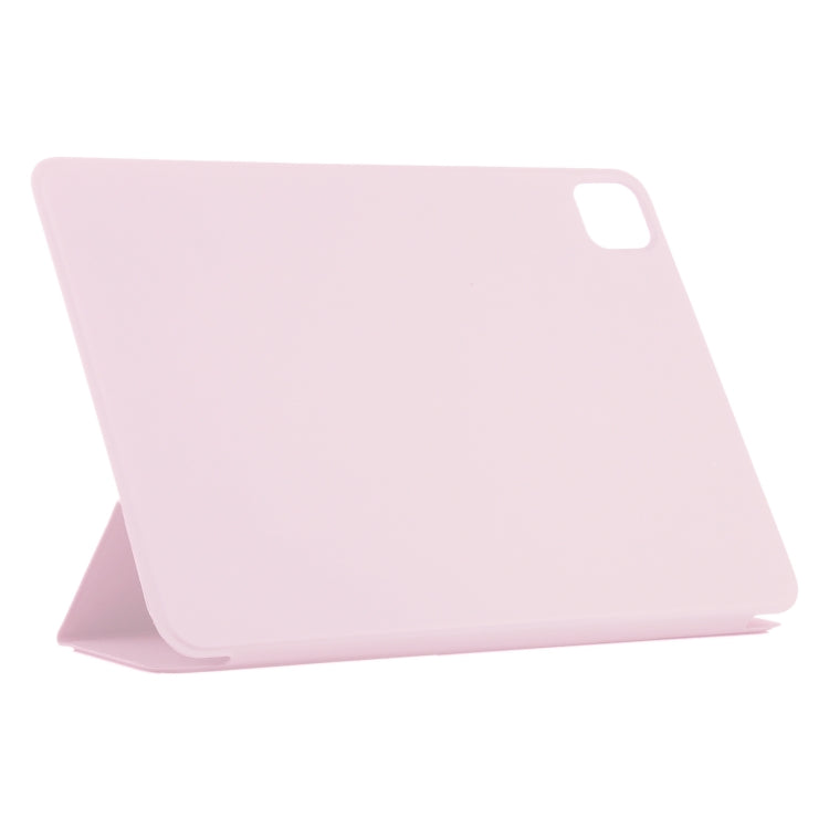 For iPad Pro 13 2024 Double-sided Clip Non-buckle Magnetic PU Smart Tablet Case(Pink)