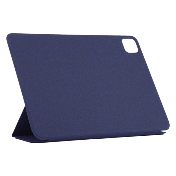 For iPad Pro 13 2024 Double-sided Clip Non-buckle Magnetic PU Smart Tablet Case(Dark Blue)