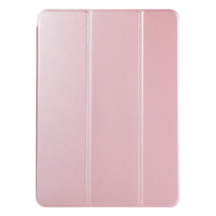 For iPad Pro 13 2024 Double-sided Clip Non-buckle Magnetic PU Smart Tablet Case(Rose Gold)