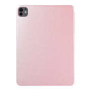 For iPad Pro 13 2024 Double-sided Clip Non-buckle Magnetic PU Smart Tablet Case(Rose Gold)