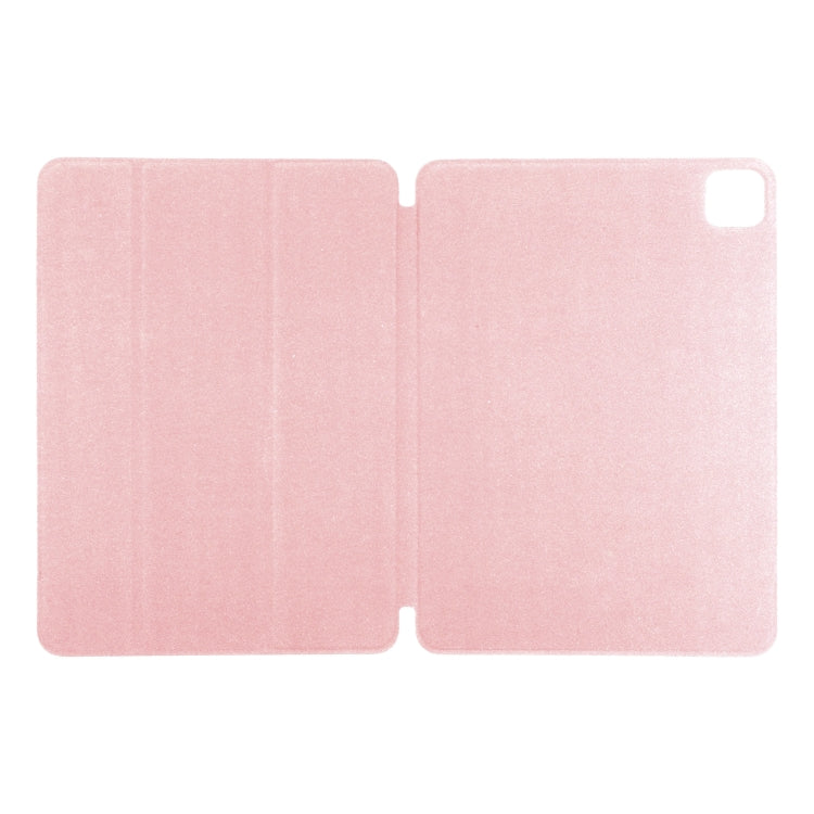 For iPad Pro 13 2024 Double-sided Clip Non-buckle Magnetic PU Smart Tablet Case(Rose Gold)