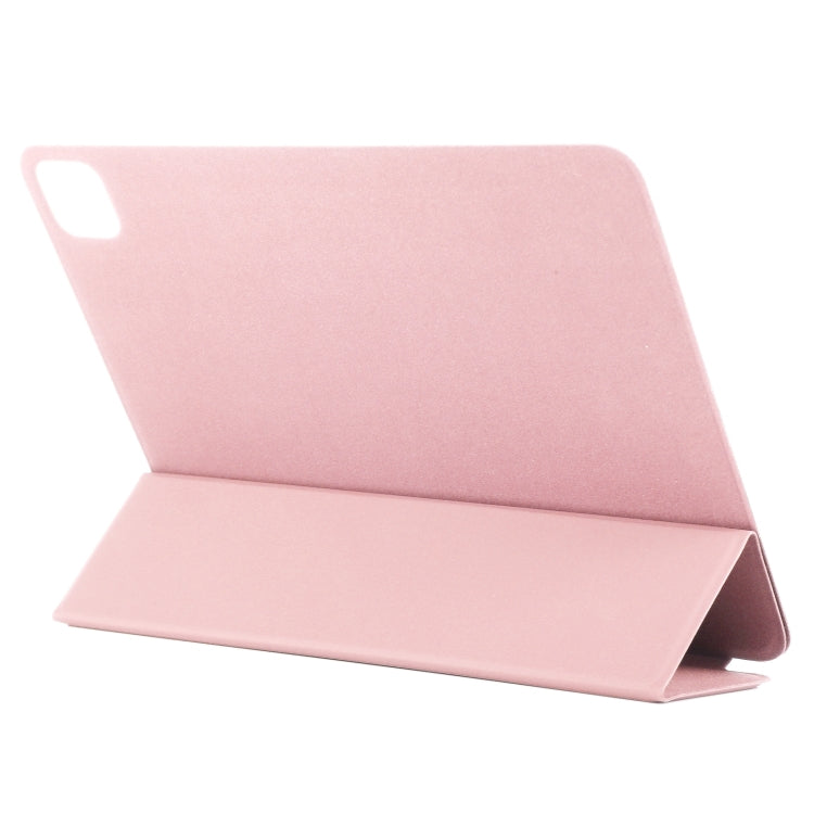 For iPad Pro 13 2024 Double-sided Clip Non-buckle Magnetic PU Smart Tablet Case(Rose Gold)