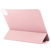 For iPad Pro 13 2024 Double-sided Clip Non-buckle Magnetic PU Smart Tablet Case(Rose Gold)