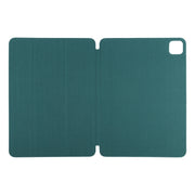 For iPad Pro 13 2024 Double-sided Clip Non-buckle Magnetic PU Smart Tablet Case(Dark Green)