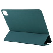For iPad Pro 13 2024 Double-sided Clip Non-buckle Magnetic PU Smart Tablet Case(Dark Green)