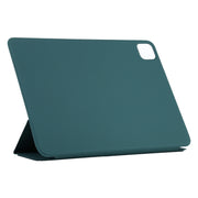 For iPad Pro 13 2024 Double-sided Clip Non-buckle Magnetic PU Smart Tablet Case(Dark Green)
