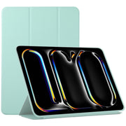 For iPad Pro 11 2024 Double-sided Clip Non-buckle Magnetic PU Smart Tablet Case(Light Green)
