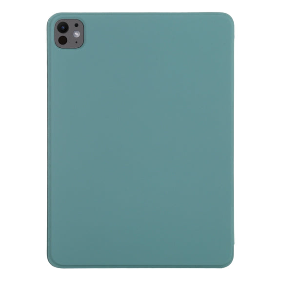 For iPad Pro 11 2024 Double-sided Clip Non-buckle Magnetic PU Smart Tablet Case(Green)