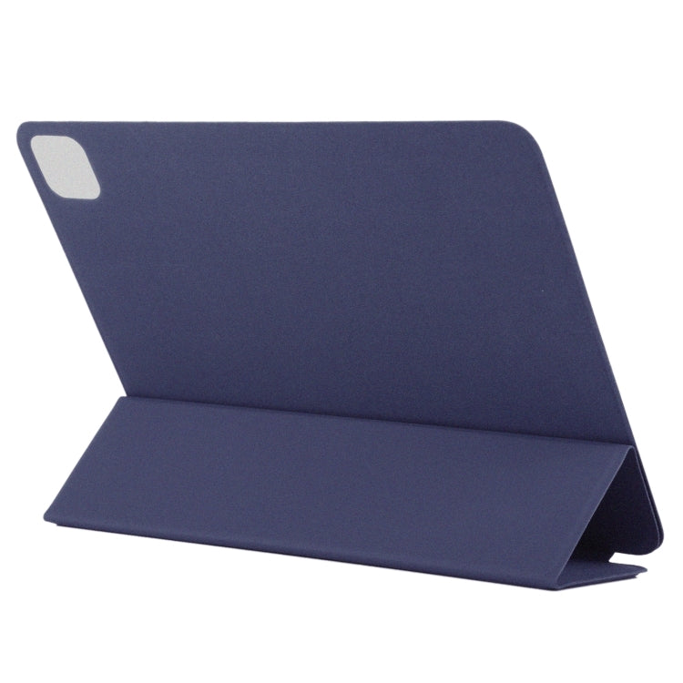 For iPad Pro 11 2024 Double-sided Clip Non-buckle Magnetic PU Smart Tablet Case(Dark Blue)