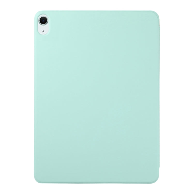 For iPad Air 11 2024 Double-sided Clip Non-buckle Magnetic PU Smart Tablet Case(Light Green)