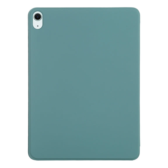 For iPad Air 11 2024 Double-sided Clip Non-buckle Magnetic PU Smart Tablet Case(Green)