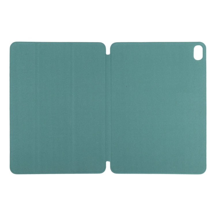 For iPad Air 11 2024 Double-sided Clip Non-buckle Magnetic PU Smart Tablet Case(Green)