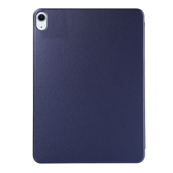 For iPad Air 11 2024 Double-sided Clip Non-buckle Magnetic PU Smart Tablet Case(Dark Blue)