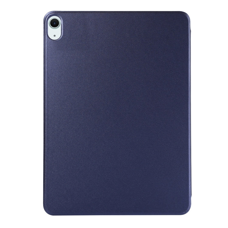 For iPad Air 11 2024 Double-sided Clip Non-buckle Magnetic PU Smart Tablet Case(Dark Blue)
