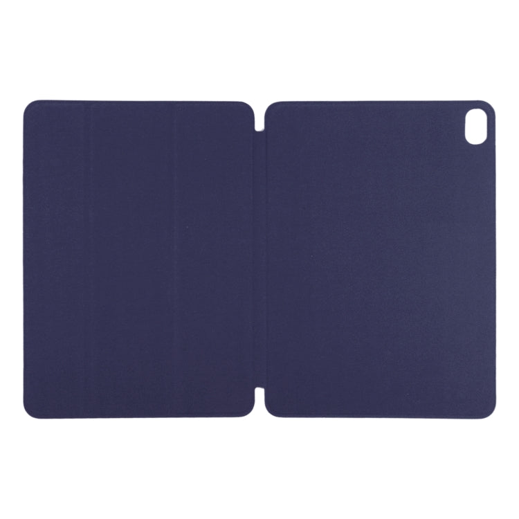 For iPad Air 11 2024 Double-sided Clip Non-buckle Magnetic PU Smart Tablet Case(Dark Blue)