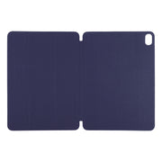 For iPad Air 11 2024 Double-sided Clip Non-buckle Magnetic PU Smart Tablet Case(Dark Blue)