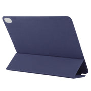 For iPad Air 11 2024 Double-sided Clip Non-buckle Magnetic PU Smart Tablet Case(Dark Blue)