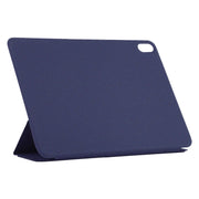 For iPad Air 11 2024 Double-sided Clip Non-buckle Magnetic PU Smart Tablet Case(Dark Blue)
