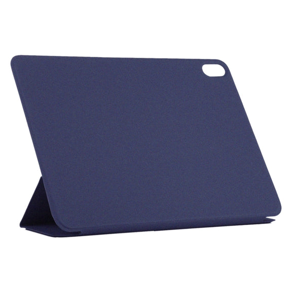 For iPad Air 11 2024 Double-sided Clip Non-buckle Magnetic PU Smart Tablet Case(Dark Blue)