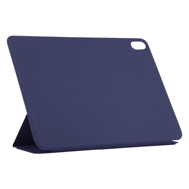 For iPad Air 11 2024 Double-sided Clip Non-buckle Magnetic PU Smart Tablet Case(Dark Blue)