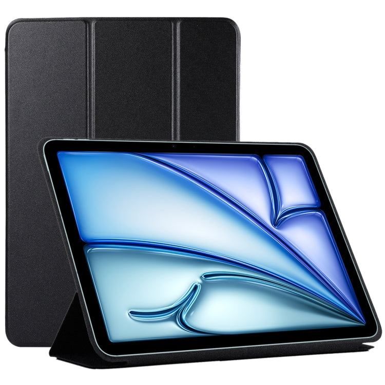 For iPad Air 11 2025 / 2024 Double-sided Clip Non-buckle Magnetic PU Smart Tablet Case(Black)