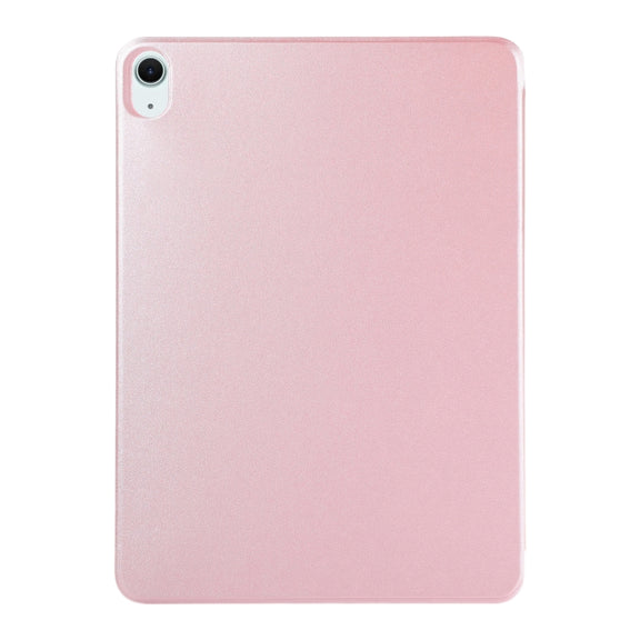 For iPad Air 11 2024 Double-sided Clip Non-buckle Magnetic PU Smart Tablet Case(Rose Gold)