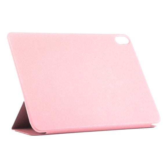 For iPad Air 11 2024 Double-sided Clip Non-buckle Magnetic PU Smart Tablet Case(Rose Gold)