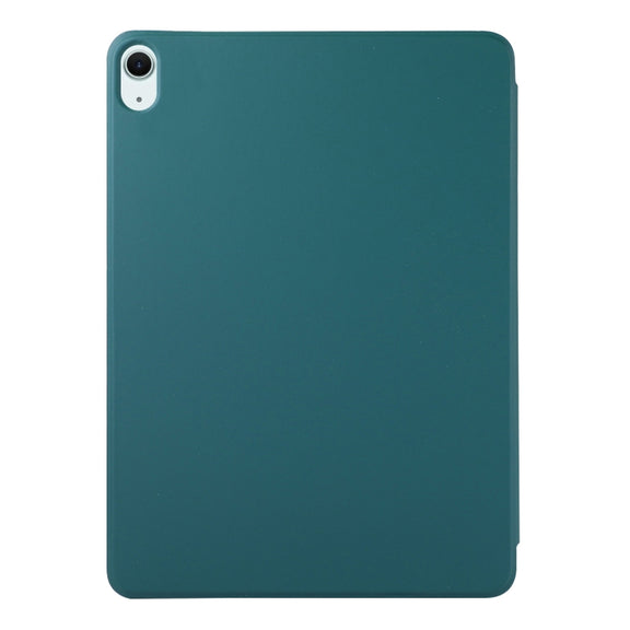 For iPad Air 11 2025 / 2024 Double-sided Clip Non-buckle Magnetic PU Smart Tablet Case(Dark Green)