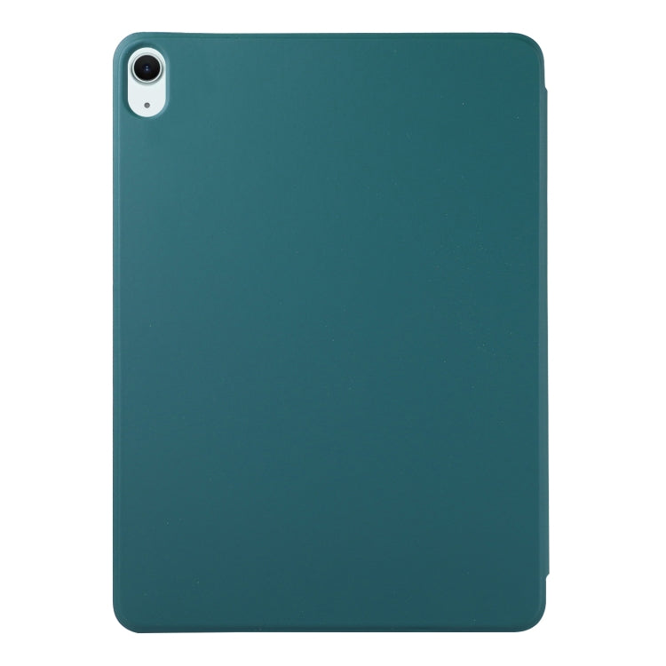 For iPad Air 11 2025 / 2024 Double-sided Clip Non-buckle Magnetic PU Smart Tablet Case(Dark Green)