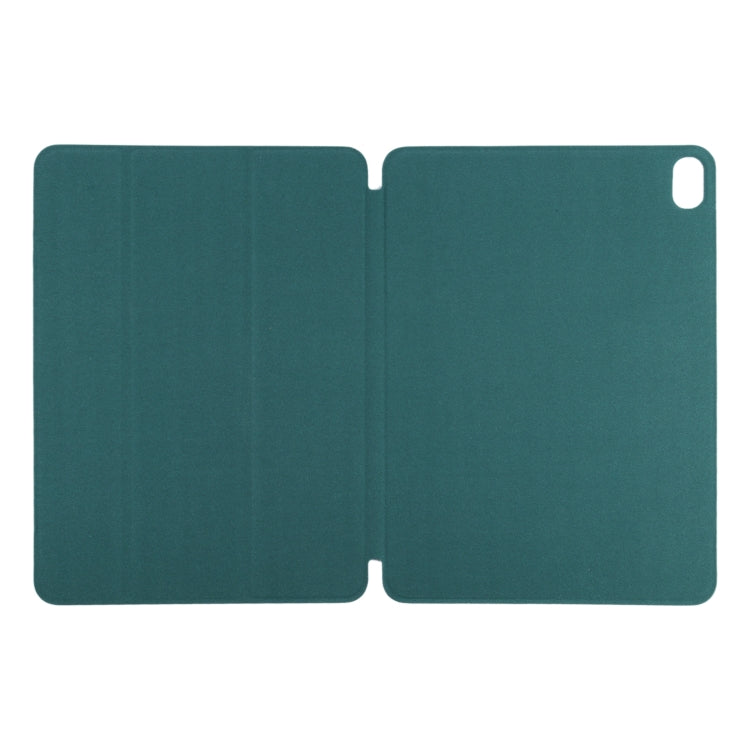 For iPad Air 11 2025 / 2024 Double-sided Clip Non-buckle Magnetic PU Smart Tablet Case(Dark Green)
