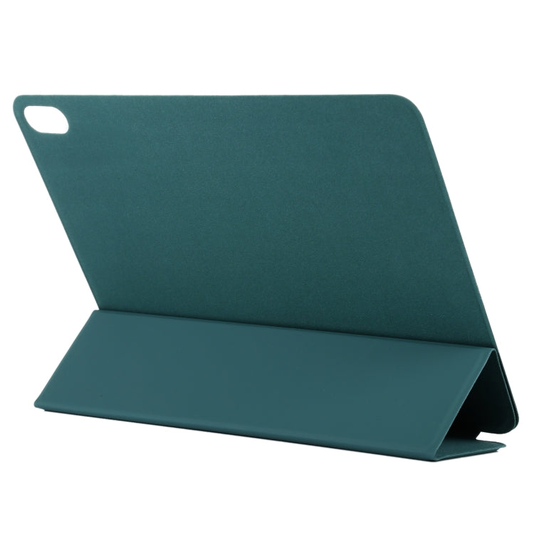 For iPad Air 11 2025 / 2024 Double-sided Clip Non-buckle Magnetic PU Smart Tablet Case(Dark Green)