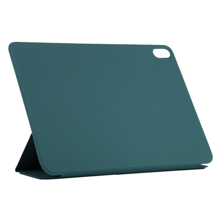 For iPad Air 11 2025 / 2024 Double-sided Clip Non-buckle Magnetic PU Smart Tablet Case(Dark Green)