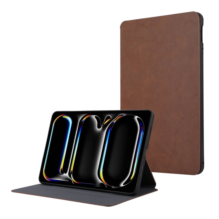 For iPad Pro 11 2024 TPU Flip Tablet Protective Leather Case(Brown)
