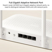 Xiaomi AX1500 4-channel Independent Signal Amplifier WiFi 6 Dual Band Router, US Plug(White)