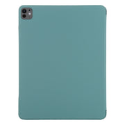 For iPad Pro 13 2024 Double-sided Clip Fixed Buckle Magnetic PU Leather Smart Tablet Case(Green)