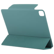 For iPad Pro 13 2024 Double-sided Clip Fixed Buckle Magnetic PU Leather Smart Tablet Case(Green)