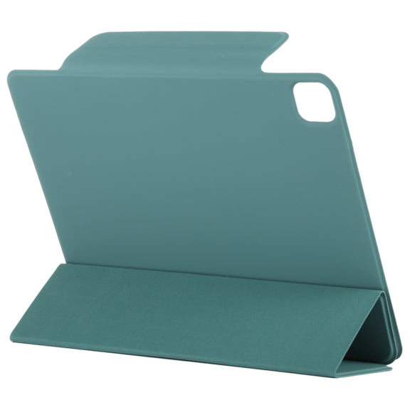 For iPad Pro 13 2024 Double-sided Clip Fixed Buckle Magnetic PU Leather Smart Tablet Case(Green)