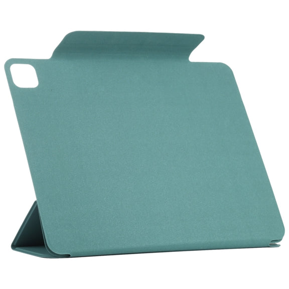 For iPad Pro 13 2024 Double-sided Clip Fixed Buckle Magnetic PU Leather Smart Tablet Case(Green)